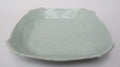 Joanna Howells, British studio pottery small porcelain tray, celadon glaze c1995