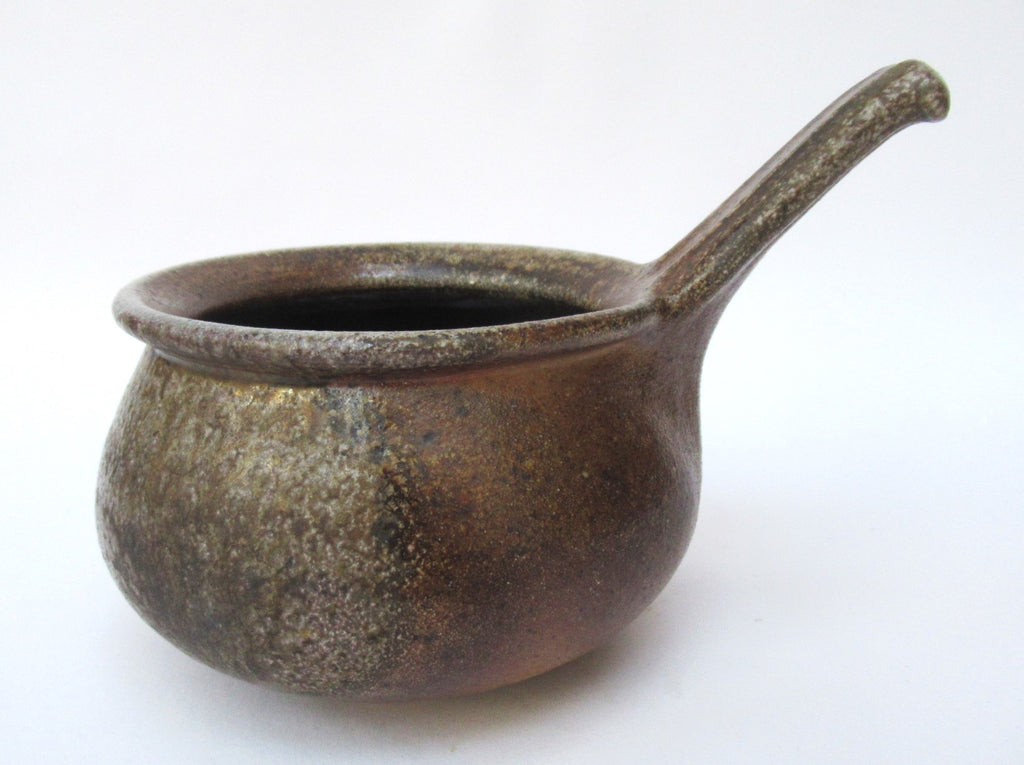 John Leach, Muchelney Pottery, wood fired porringer or handled bowl, 1998