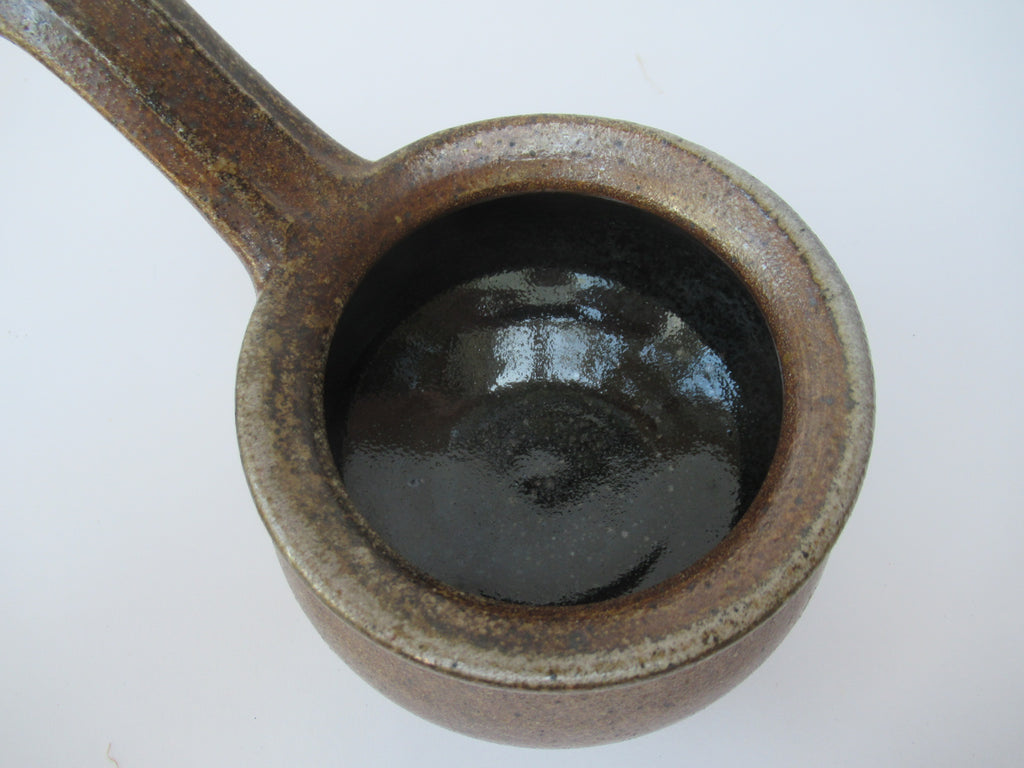 John Leach, Muchelney Pottery, wood fired porringer or handled bowl, 1998