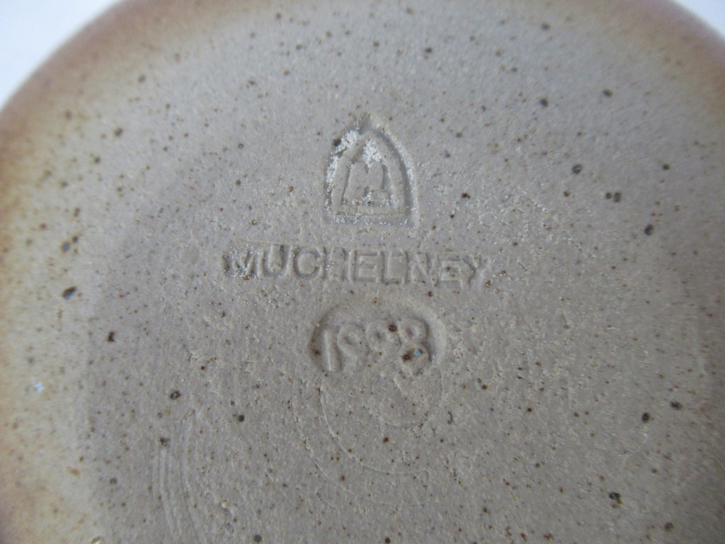 John Leach, Muchelney Pottery, wood fired porringer or handled bowl, 1998