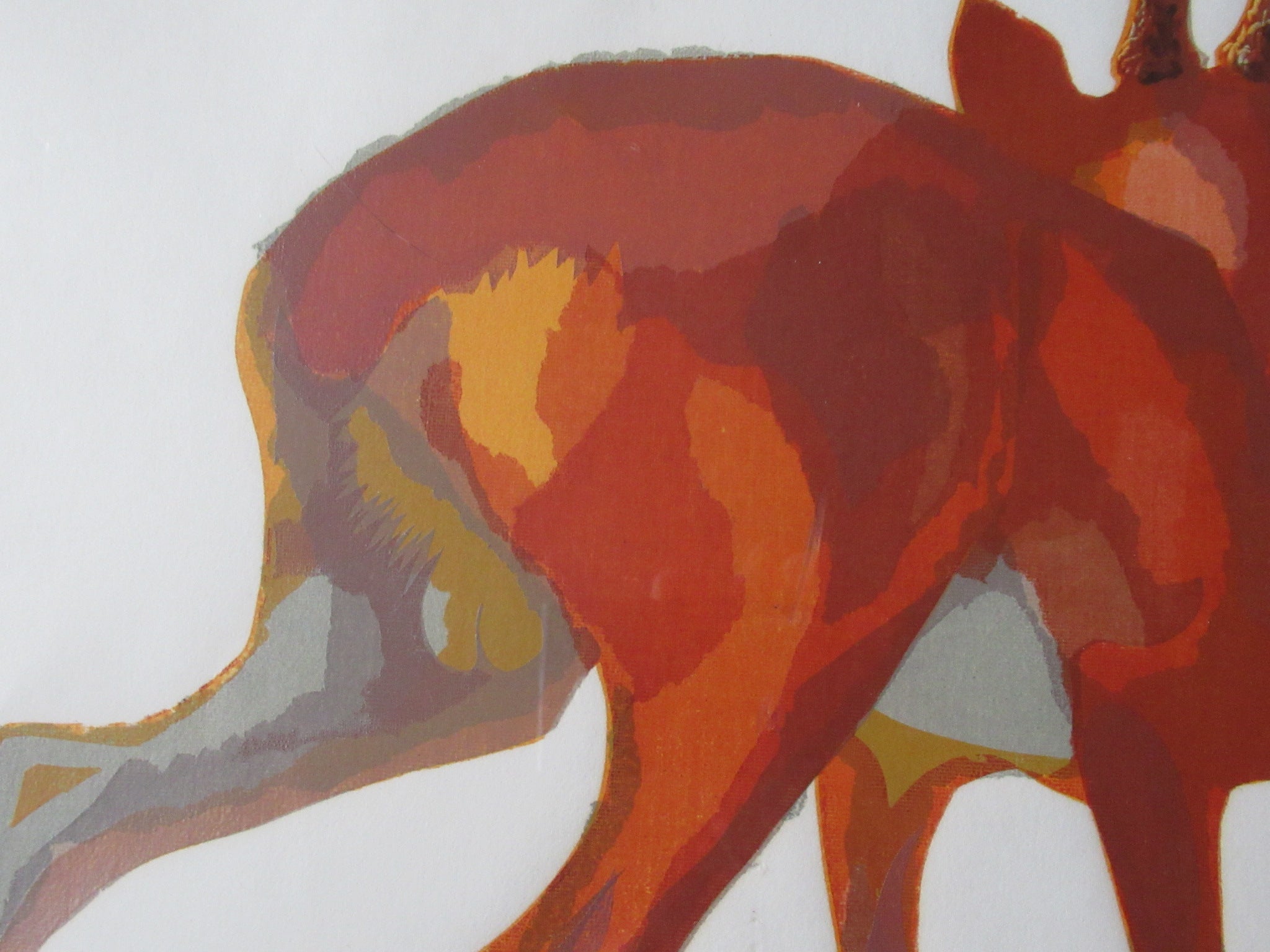 John Paige SWLA, original 1975 screen print, Roe Deer signed , 3 of 21, framed