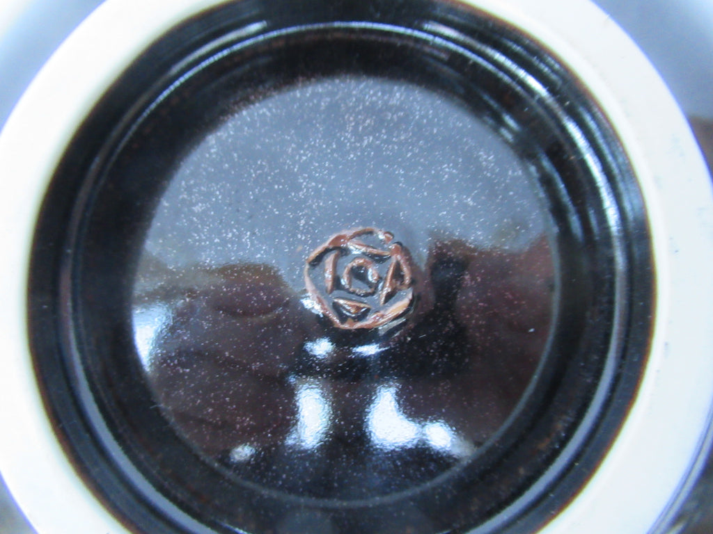 Chris Keenan, large studio pottery porcelain bowl,c2000, mirror black glaze