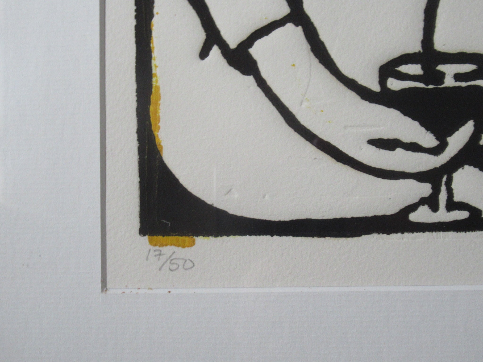Anita Klein, 2008 woodcut print, 17 of 50, Angel of the Winter Moon, framed