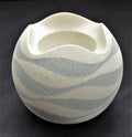 Kyoko Takahashi, wave form, studio pottery porcelain vase/tea light holder
