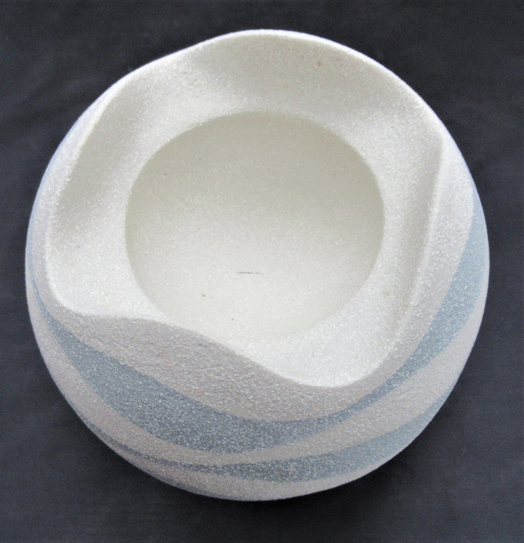 Kyoko Takahashi, wave form, studio pottery porcelain vase/tea light holder