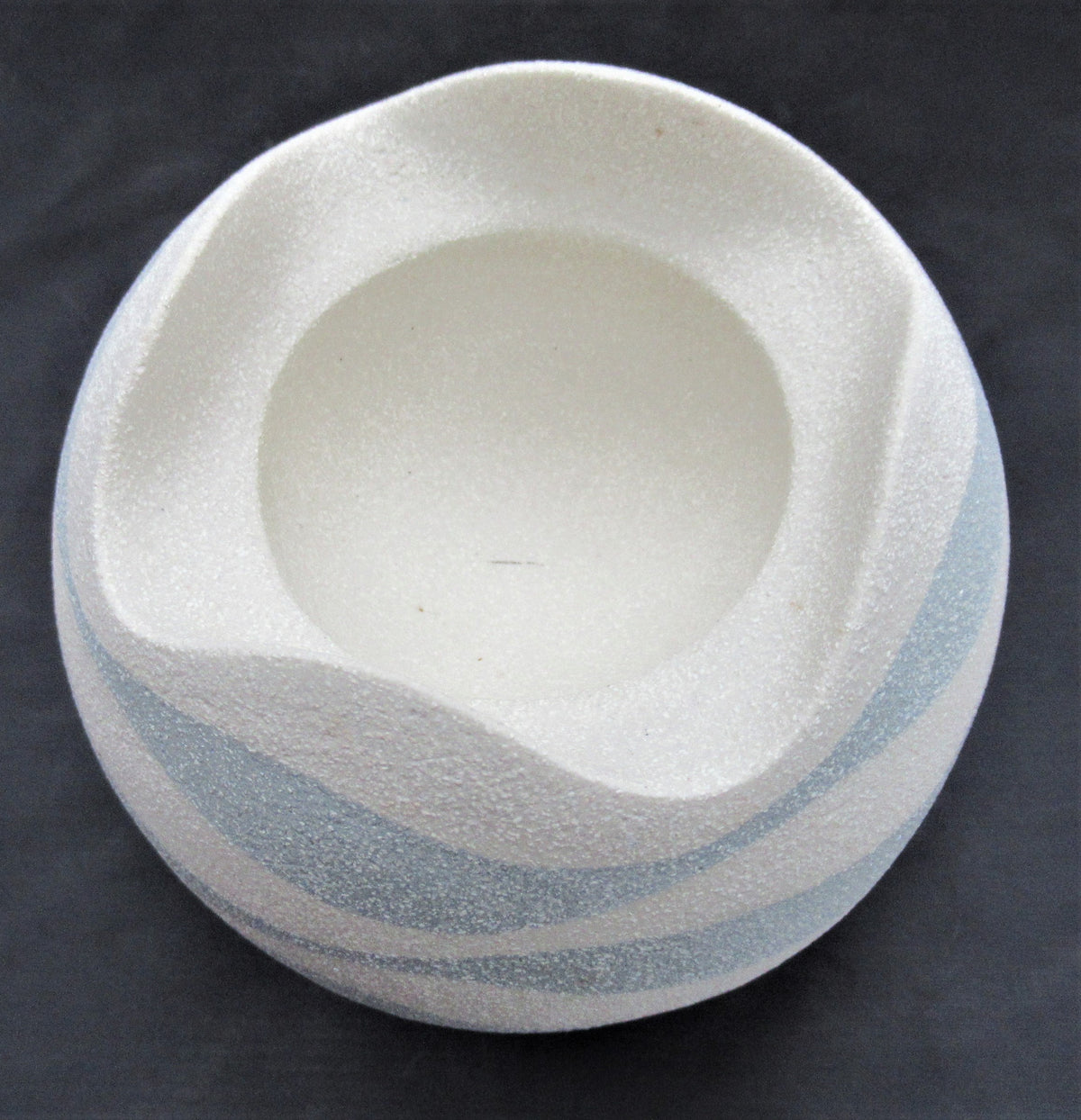 Kyoko Takahashi, wave form, studio pottery porcelain vase/tea light holder