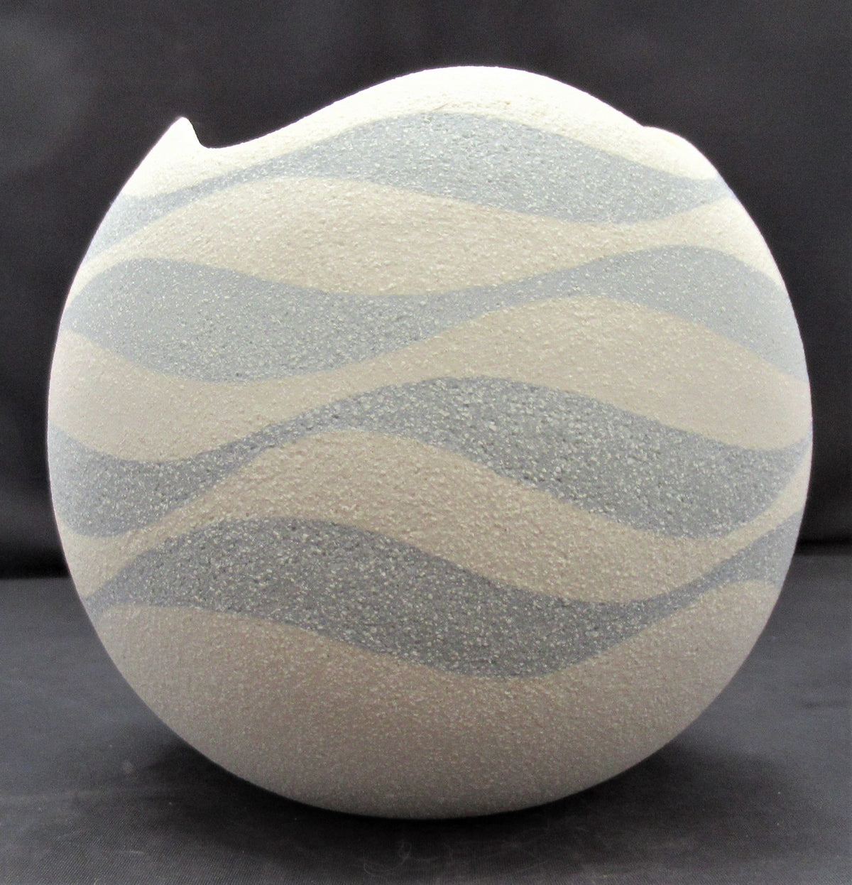 Kyoko Takahashi, wave form, studio pottery porcelain vase/tea light holder