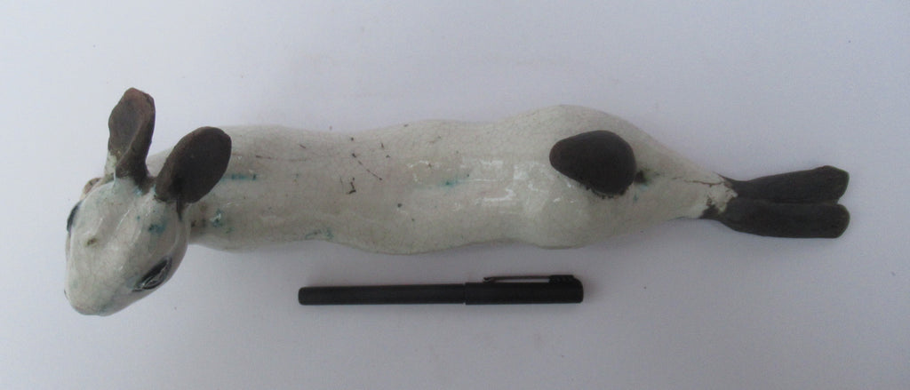 Lawson Ernest Rudge, Leverett, raku pottery sculpture, c1985