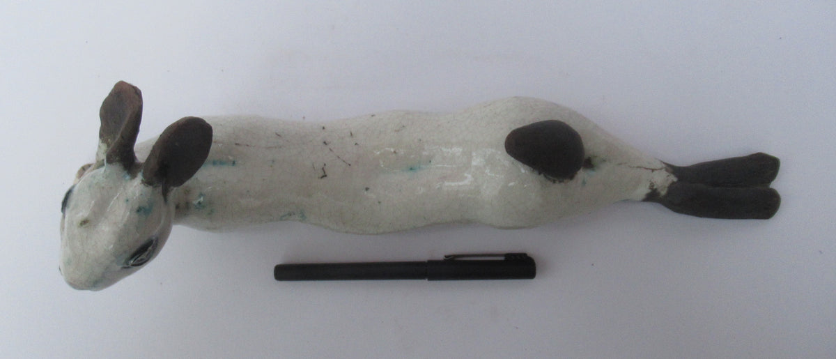 Lawson Ernest Rudge, Leverett, raku pottery sculpture, c1985