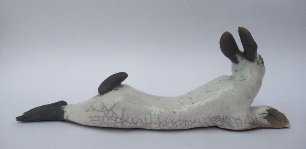 Lawson Ernest Rudge, Leverett, raku pottery sculpture, c1985