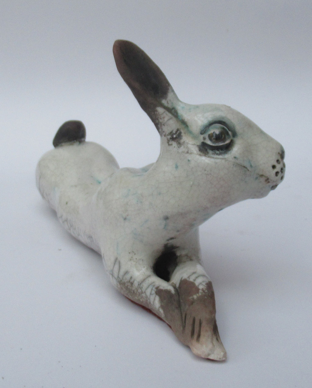 Lawson Ernest Rudge, Leverett, raku pottery sculpture, c1985