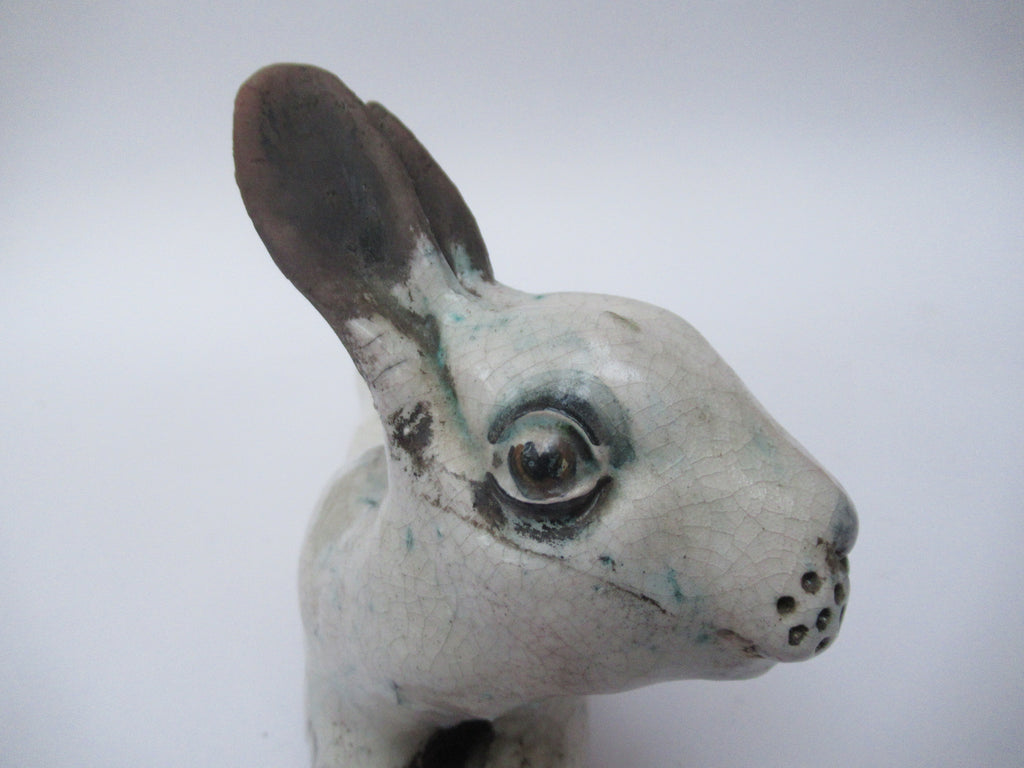 Lawson Ernest Rudge, Leverett, raku pottery sculpture, c1985