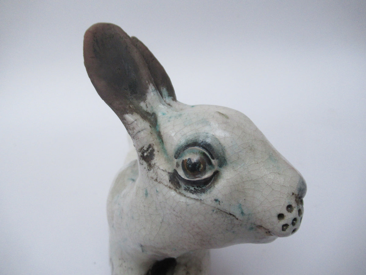Lawson Ernest Rudge, Leverett, raku pottery sculpture, c1985