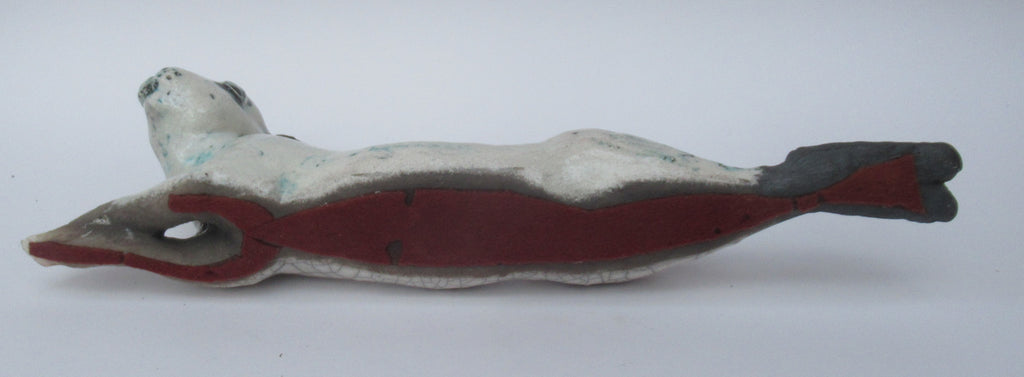 Lawson Ernest Rudge, Leverett, raku pottery sculpture, c1985