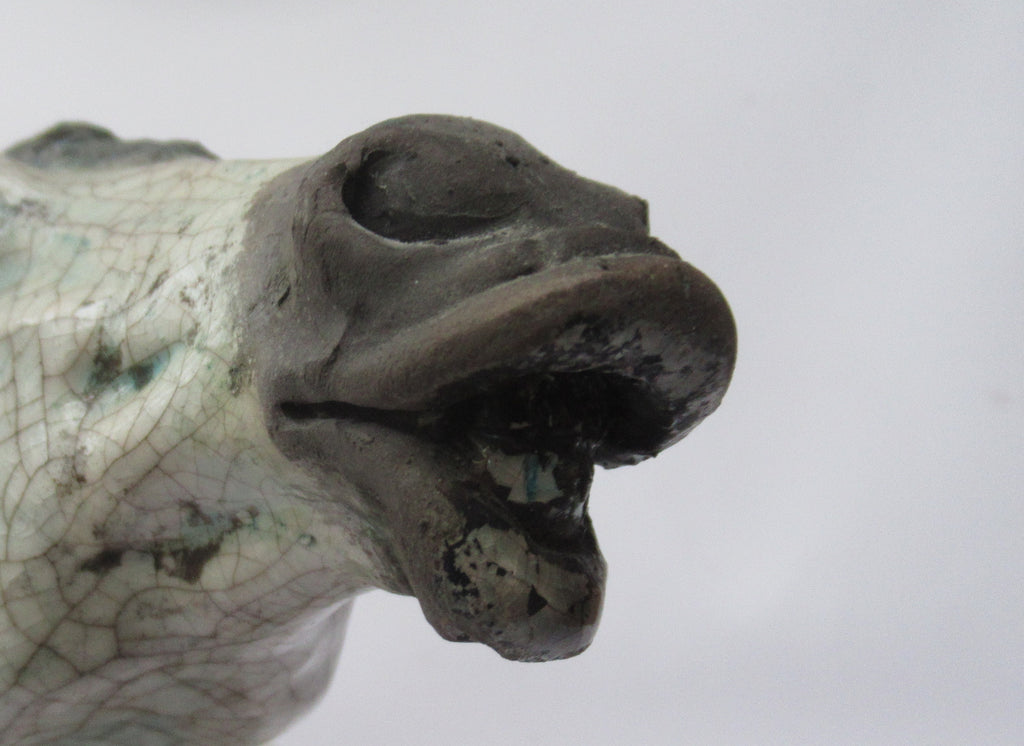Lawson Ernest Rudge, large raku pottery sculpture of a carthorse