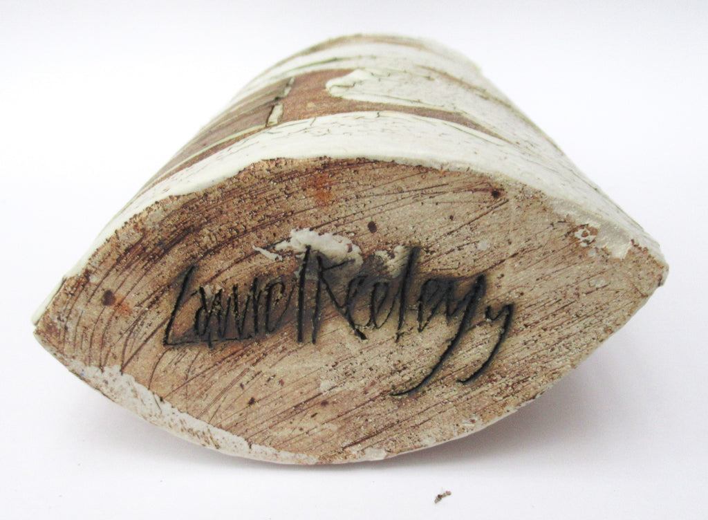 Laurel Keeley, British, large studio pottery fish design stoneware vase, 2007
