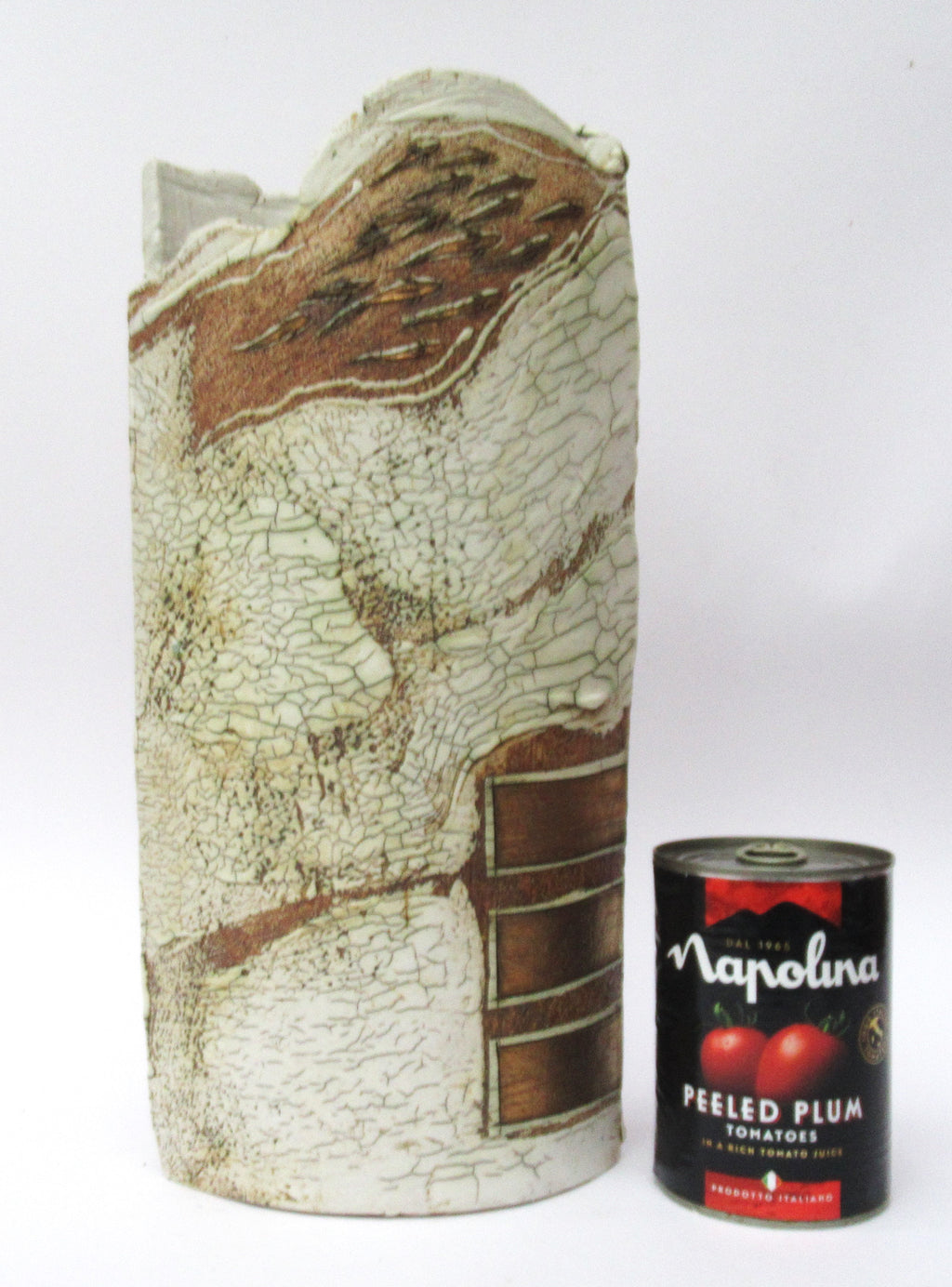 Laurel Keeley, British, large studio pottery fish design stoneware vase, 2007