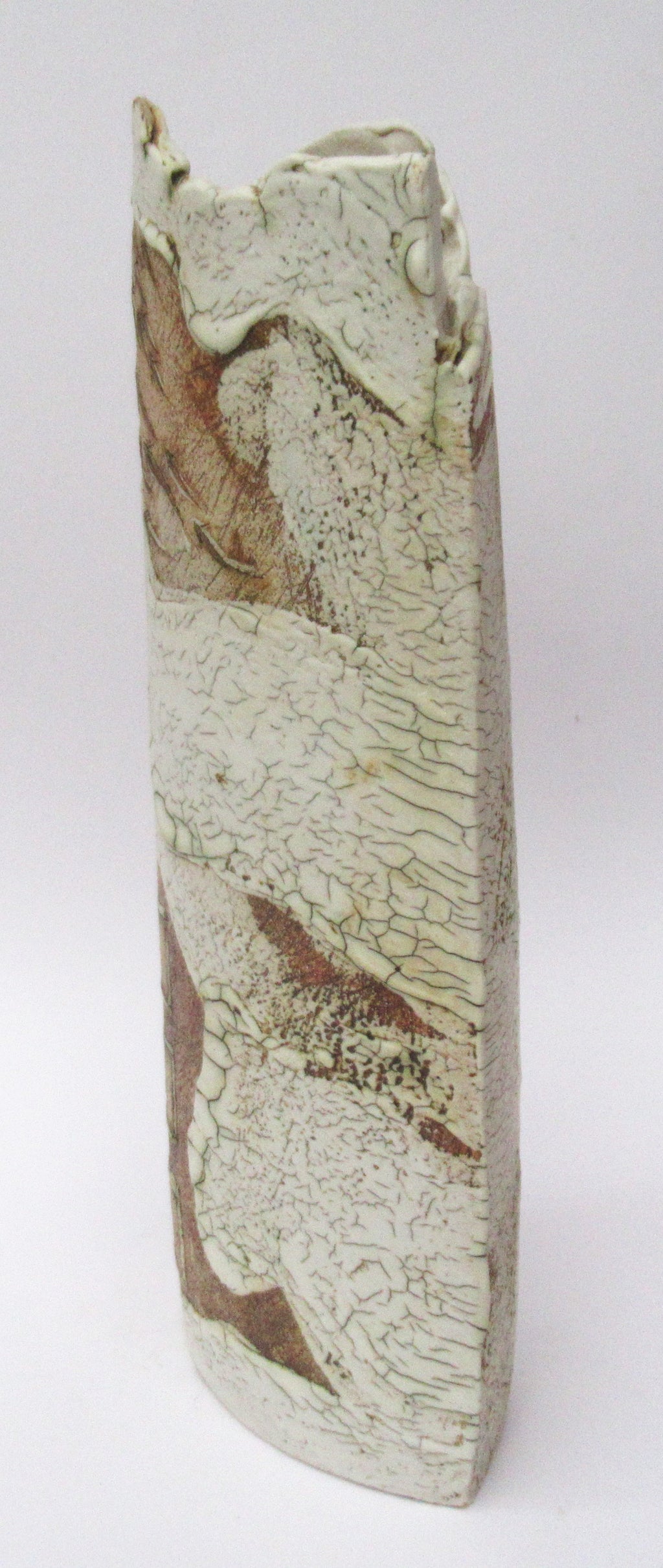 Laurel Keeley, British, large studio pottery fish design stoneware vase, 2007