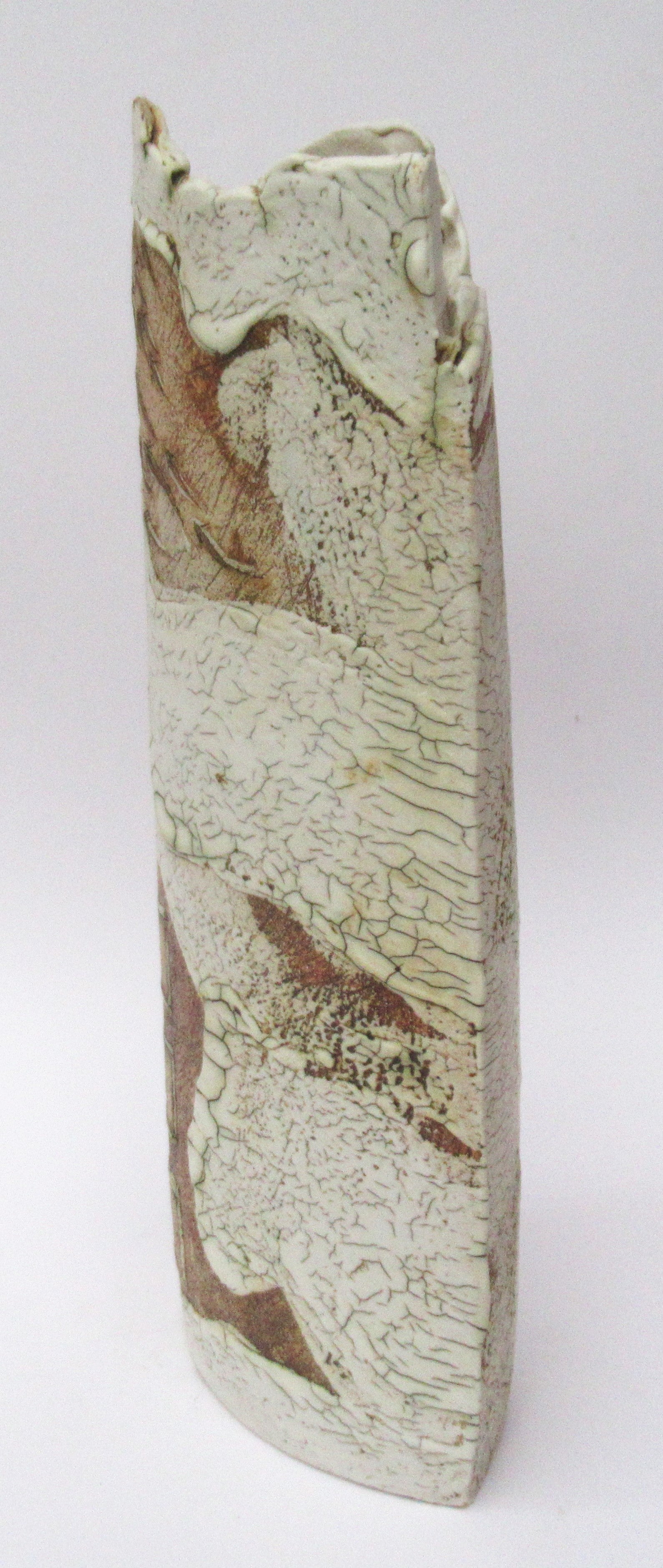 Laurel Keeley, British, large studio pottery fish design stoneware vase, 2007
