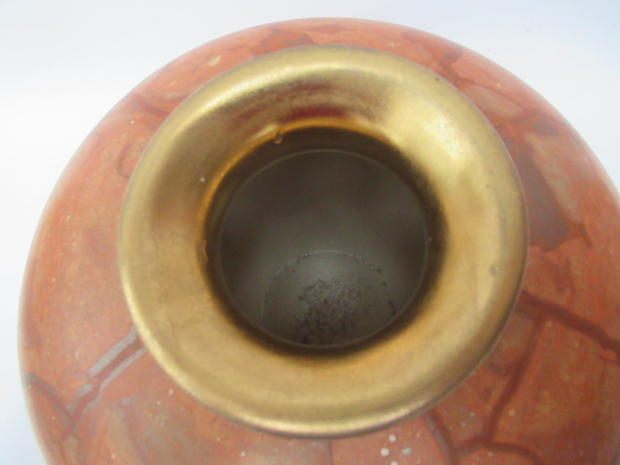 Tony Laverick, British studio pottery large porcelain vase with gilt, c1990