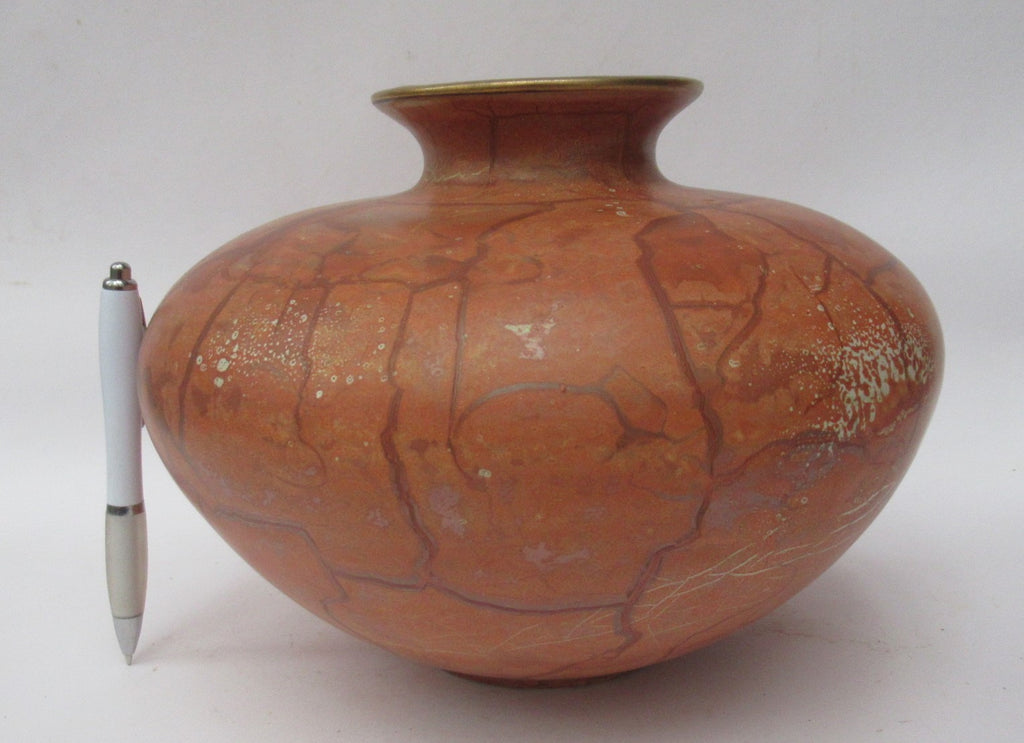 Tony Laverick, British studio pottery large porcelain vase with gilt, c1990