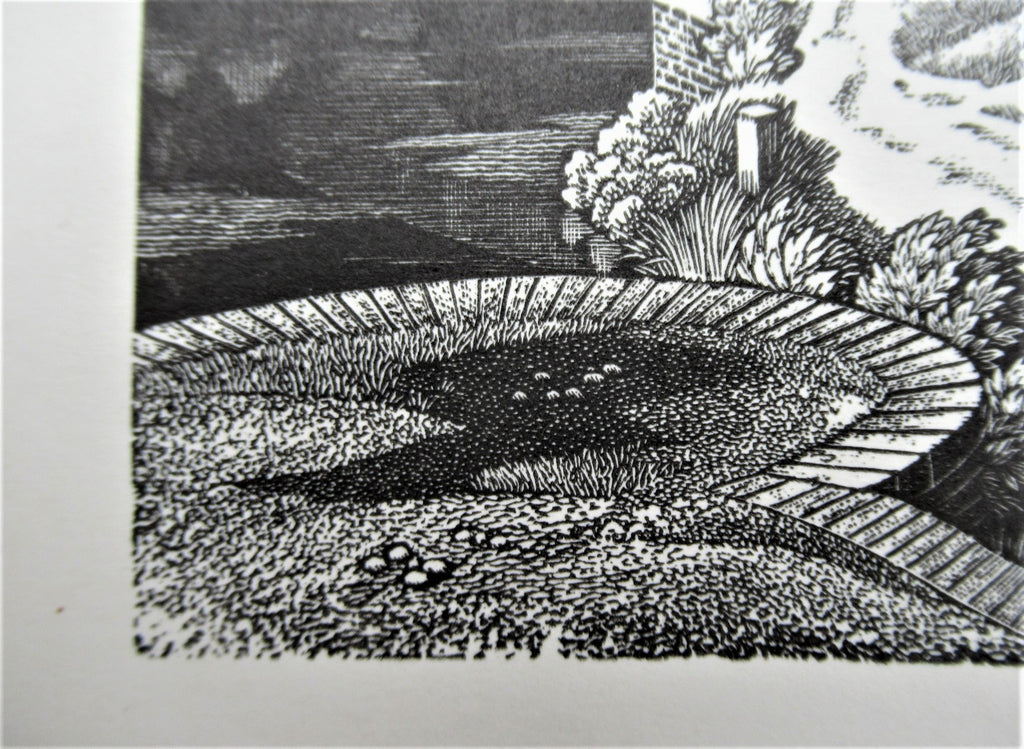 Original wood engraving print by George Mackley, The Boatman Inn, engraved c1969