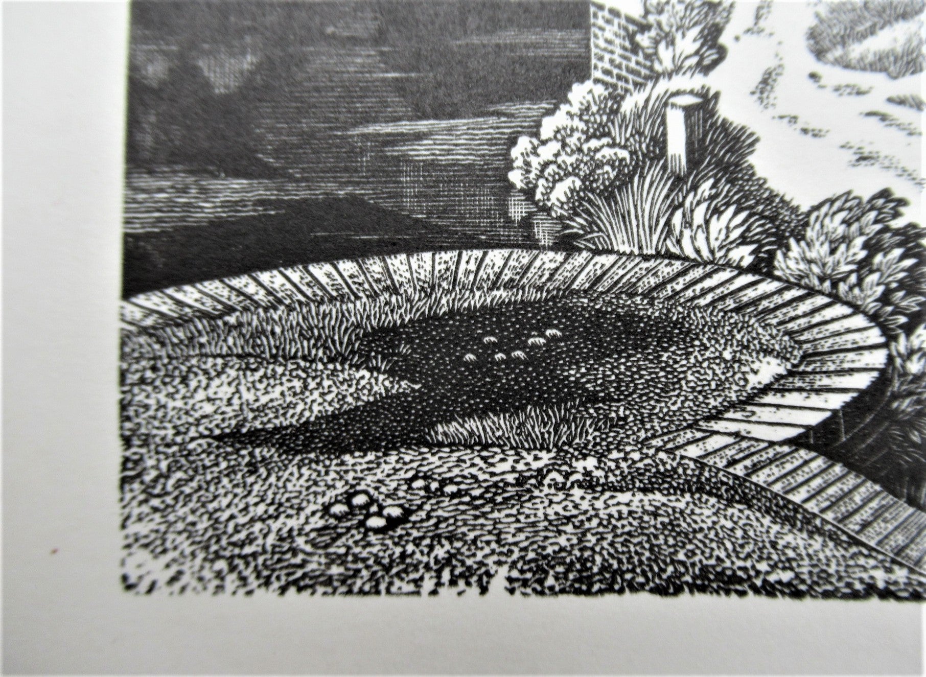 Original wood engraving print by George Mackley, The Boatman Inn, engraved c1969