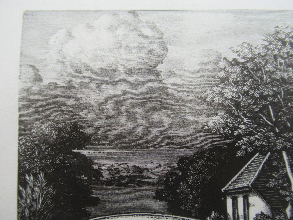 Original wood engraving print by George Mackley, The Boatman Inn, engraved c1969