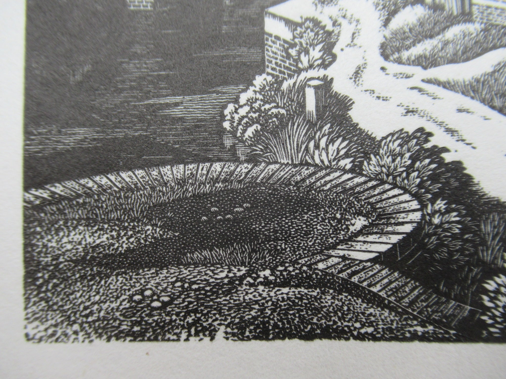 Original wood engraving print by George Mackley, The Boatman Inn, engraved c1969