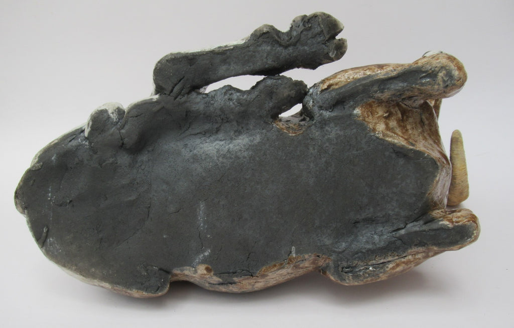 Nick Mackman raku fired sculpture of a Bighorn Ram, c2000