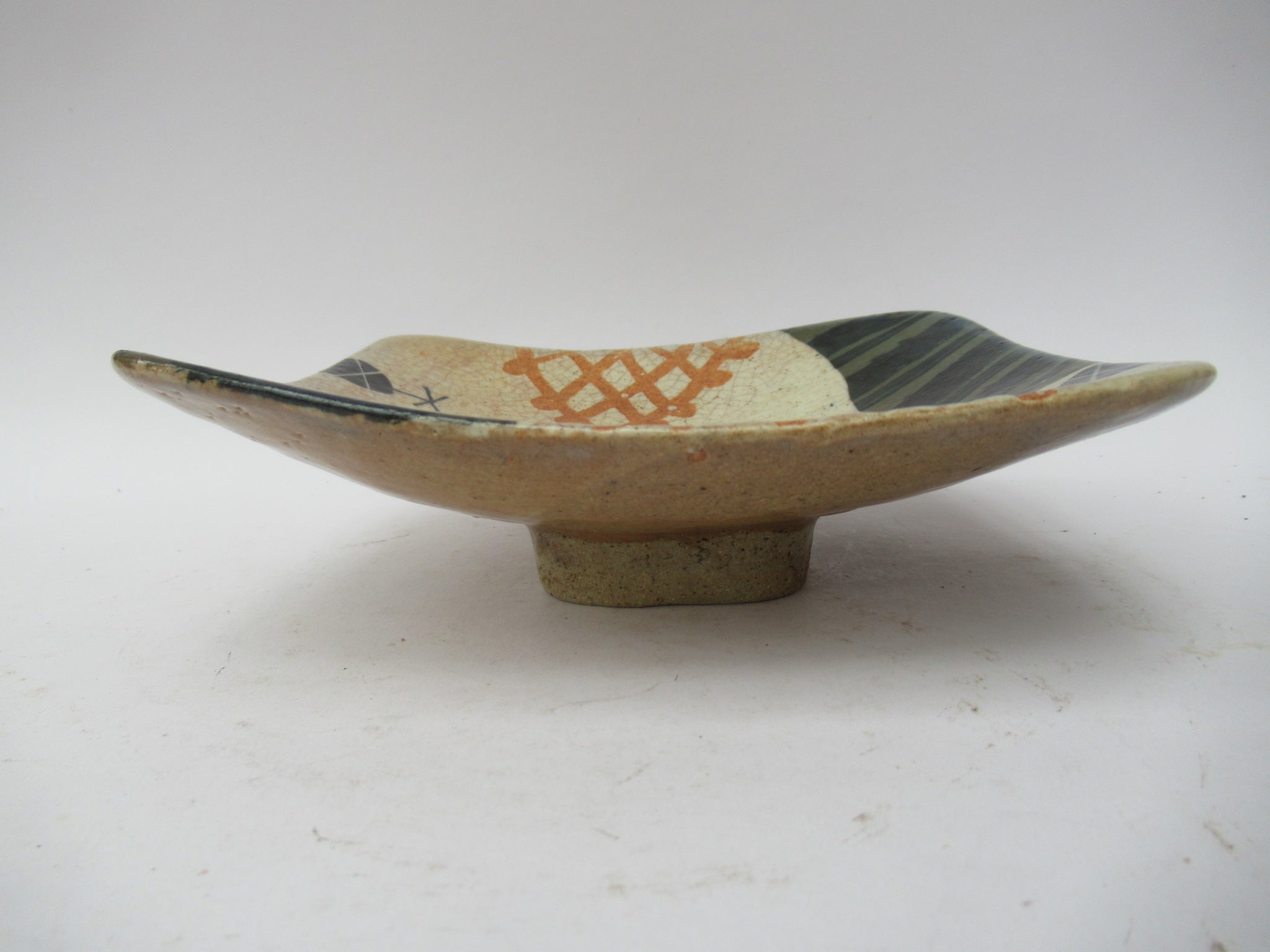 John Maltby (1936-2020), British studio pottery stoneware footed dish, c1990