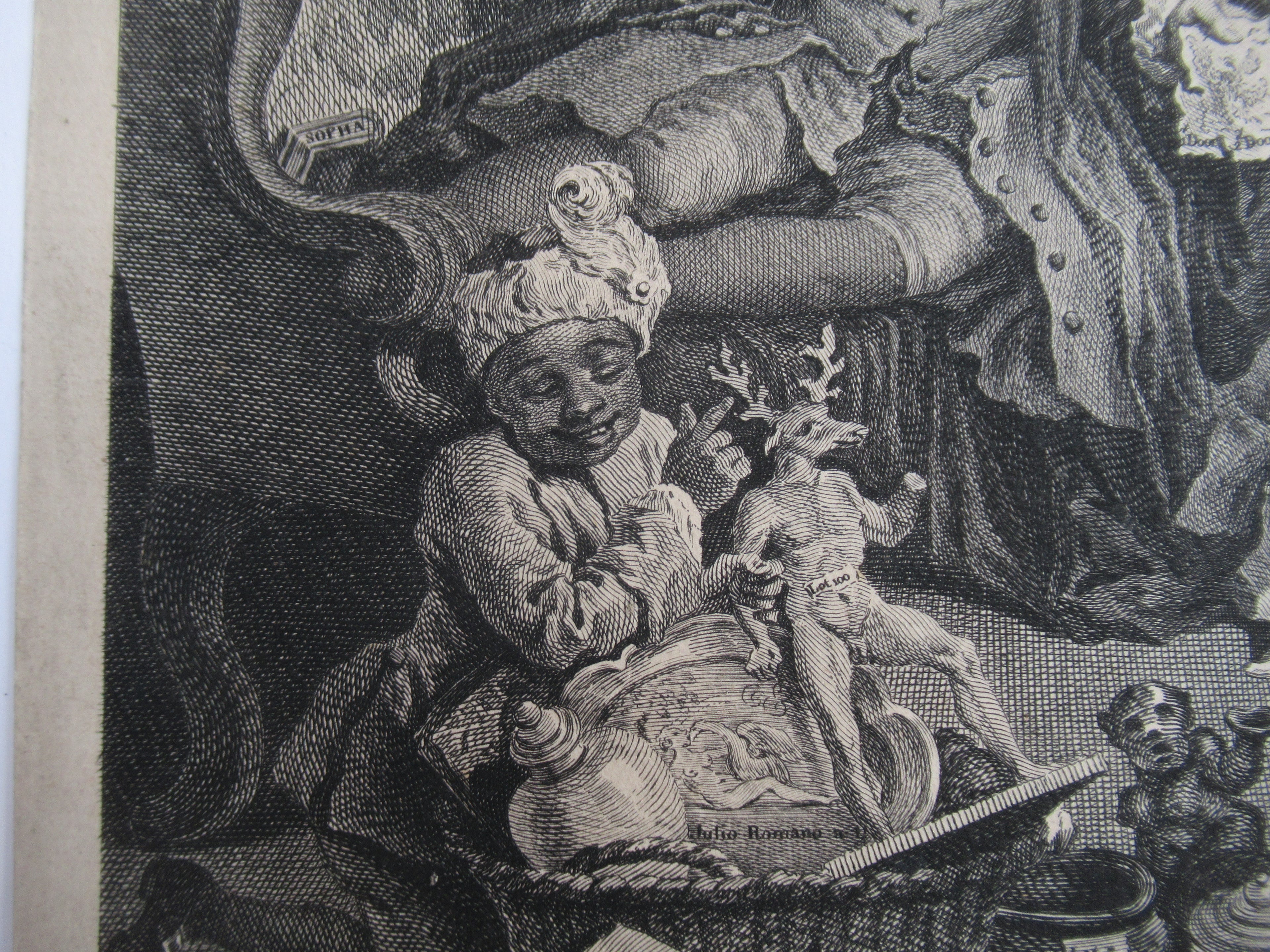 Very rare 1745 first issue print, William Hogarth, Marriage-a-la-Mode  Plate 4