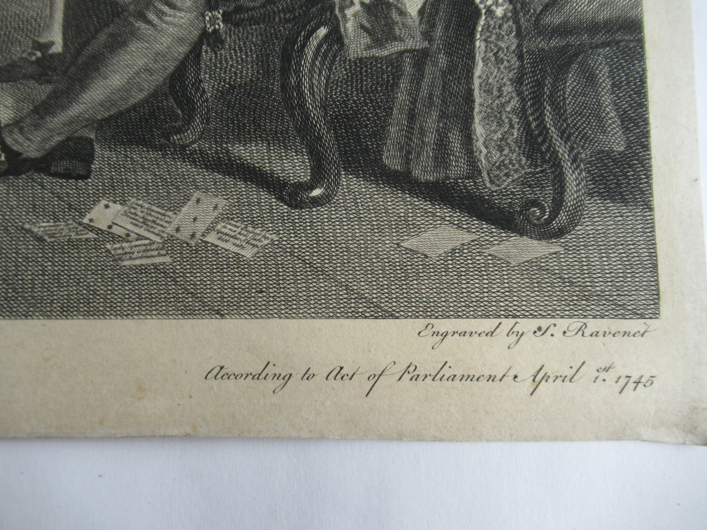 Very rare 1745 first issue print, William Hogarth, Marriage-a-la-Mode  Plate 4