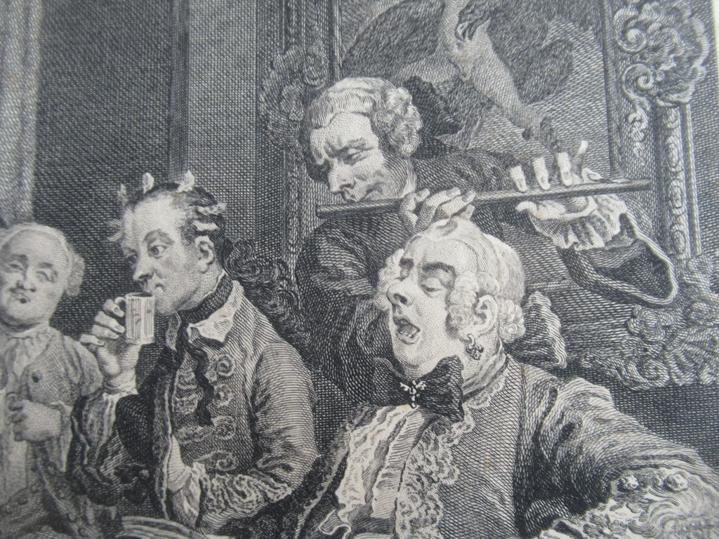 Very rare 1745 first issue print, William Hogarth, Marriage-a-la-Mode  Plate 4