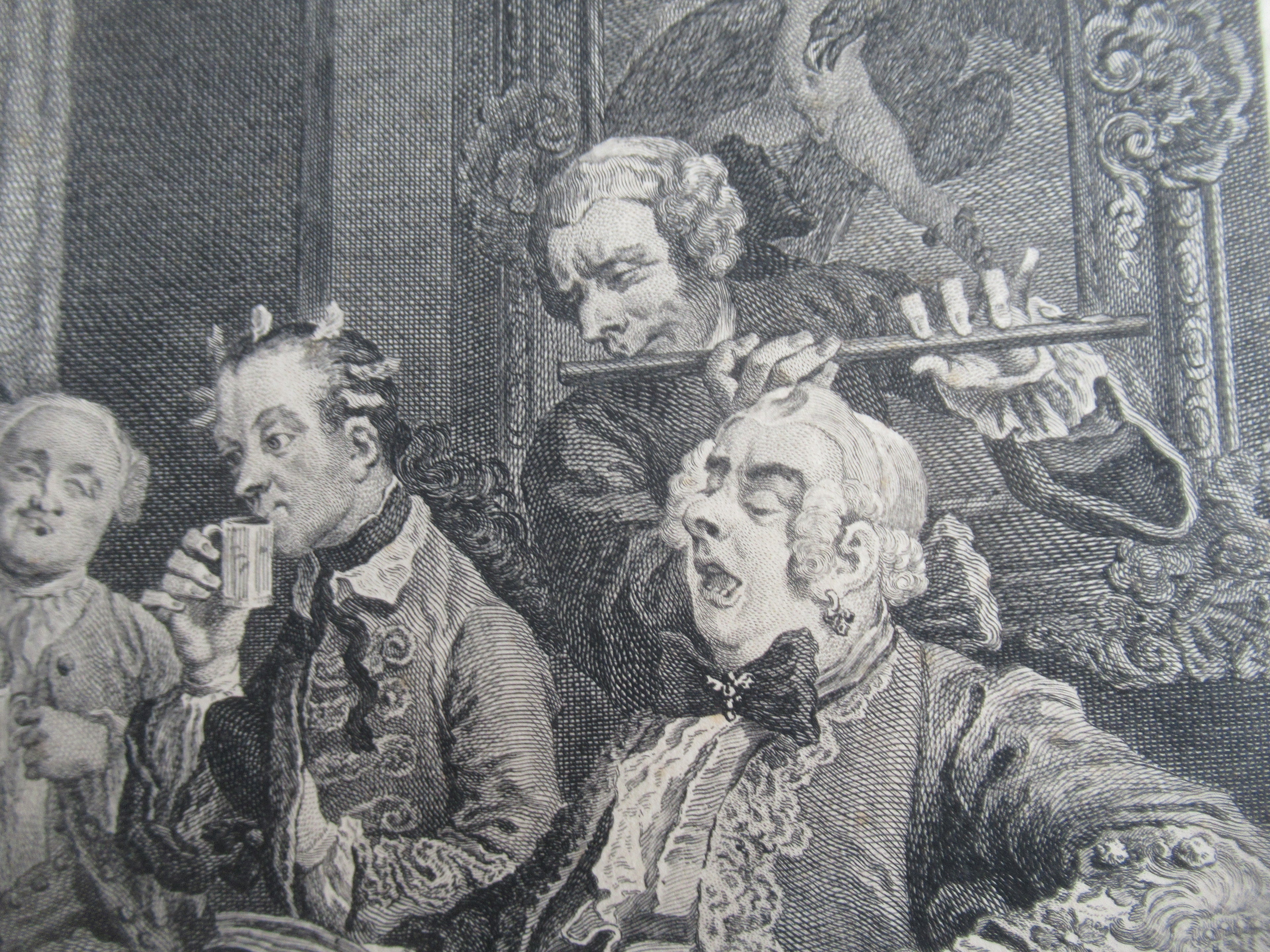 Very rare 1745 first issue print, William Hogarth, Marriage-a-la-Mode  Plate 4