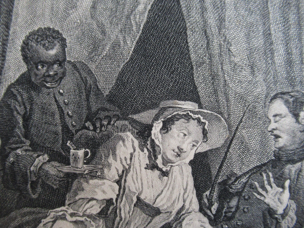 Very rare 1745 first issue print, William Hogarth, Marriage-a-la-Mode  Plate 4