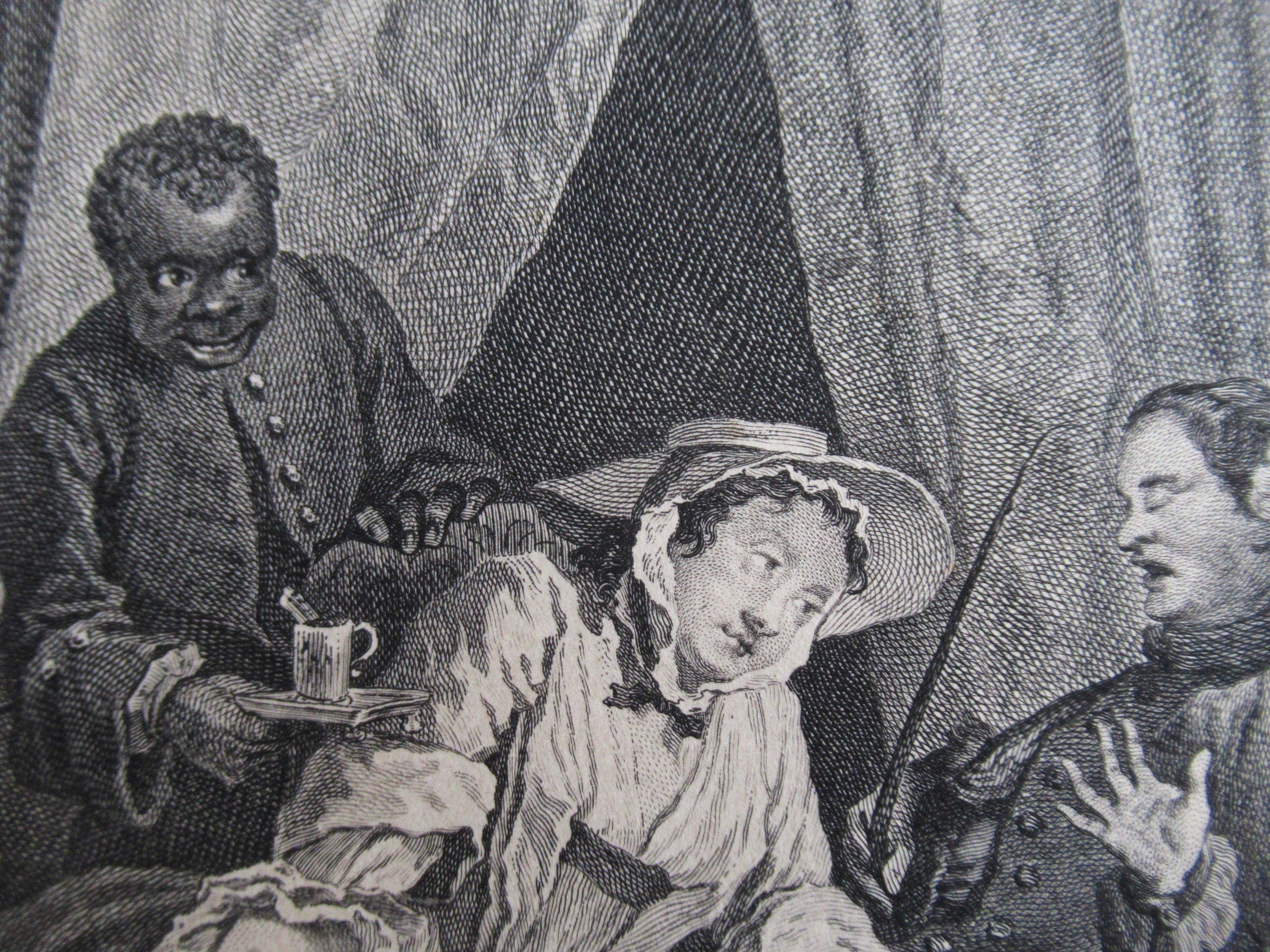 Very rare 1745 first issue print, William Hogarth, Marriage-a-la-Mode  Plate 4
