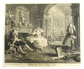 Very rare 1745 first issue print, William Hogarth, Marriage-a-la-Mode  Plate 2