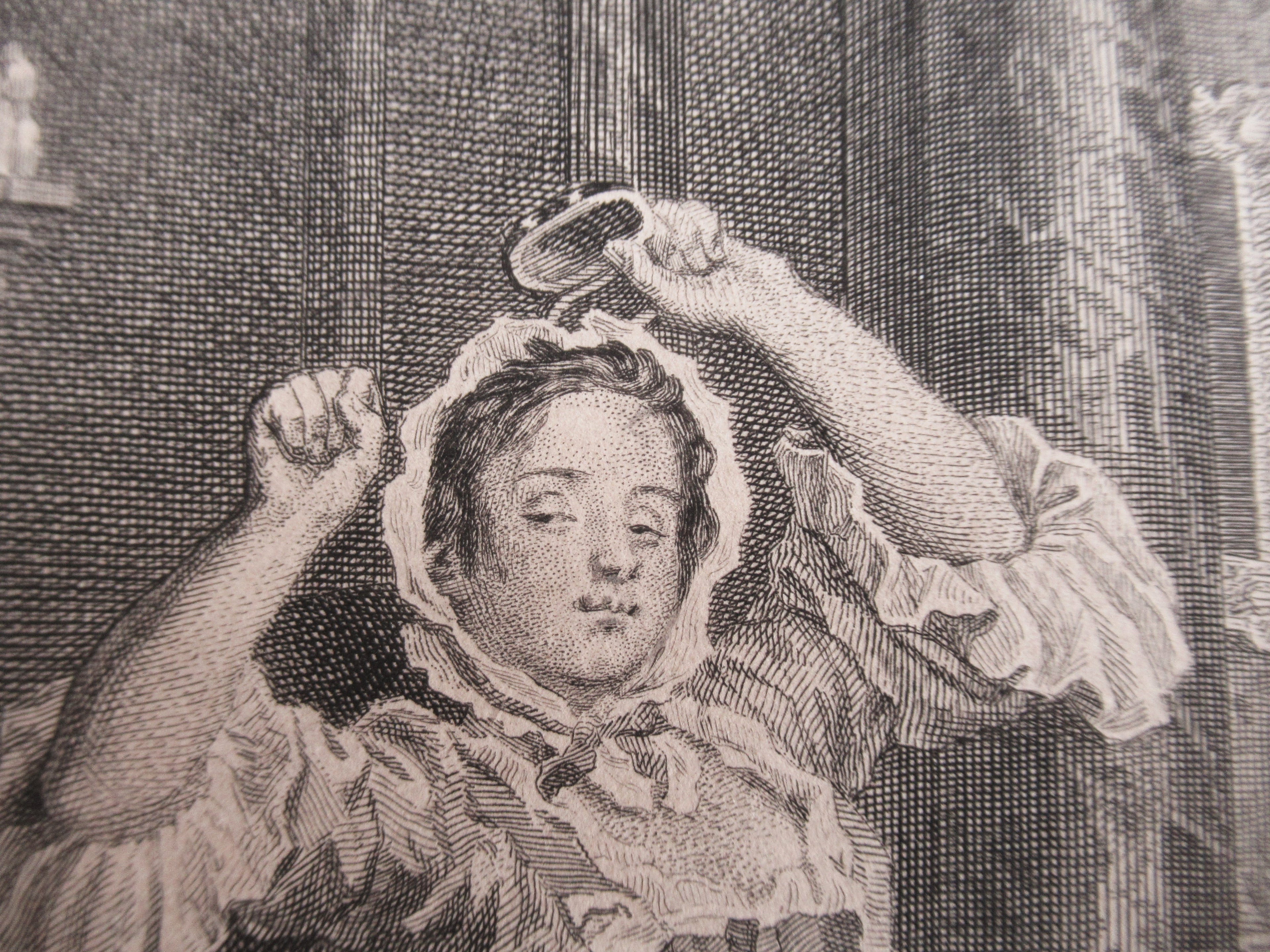 Very rare 1745 first issue print, William Hogarth, Marriage-a-la-Mode  Plate 2