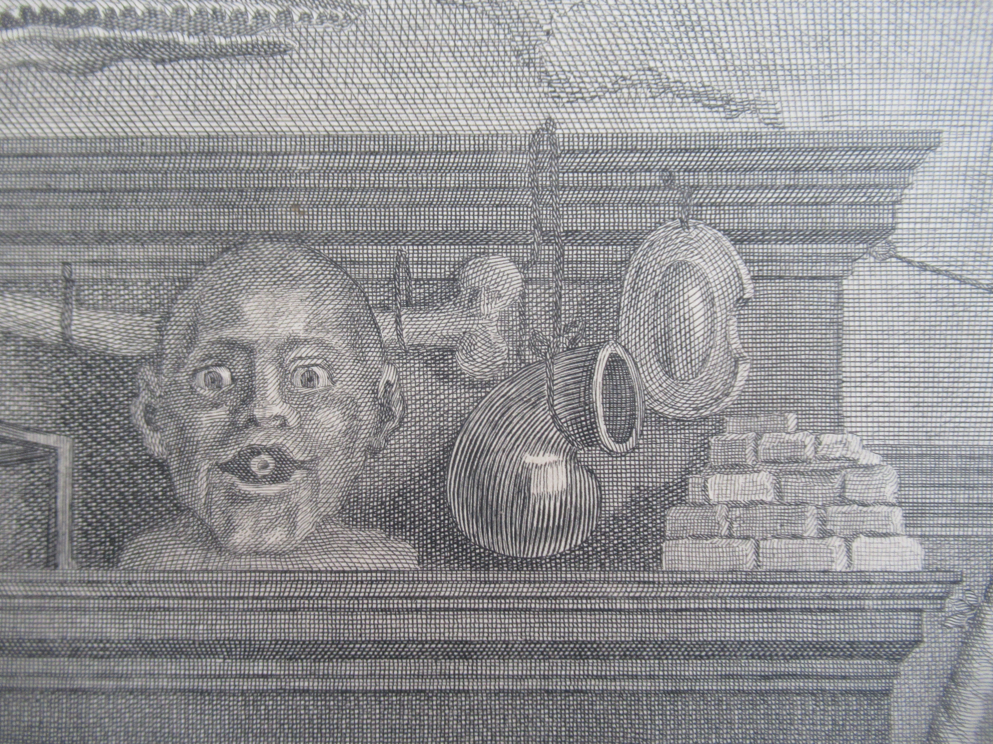 Very rare 1745 first issue print, William Hogarth, Marriage-a-la-Mode  Plate 3