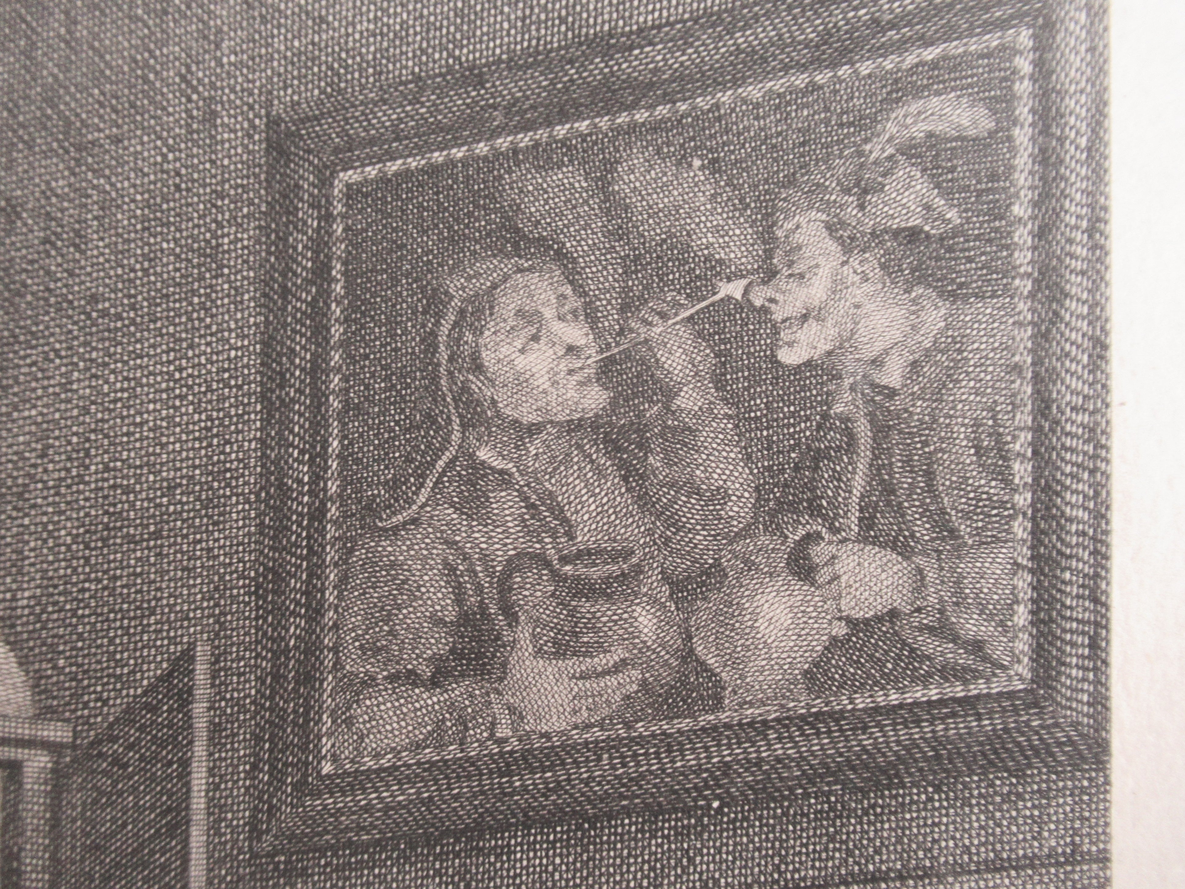 Very rare 1745 first issue print, William Hogarth, Marriage-a-la-Mode  Plate 6