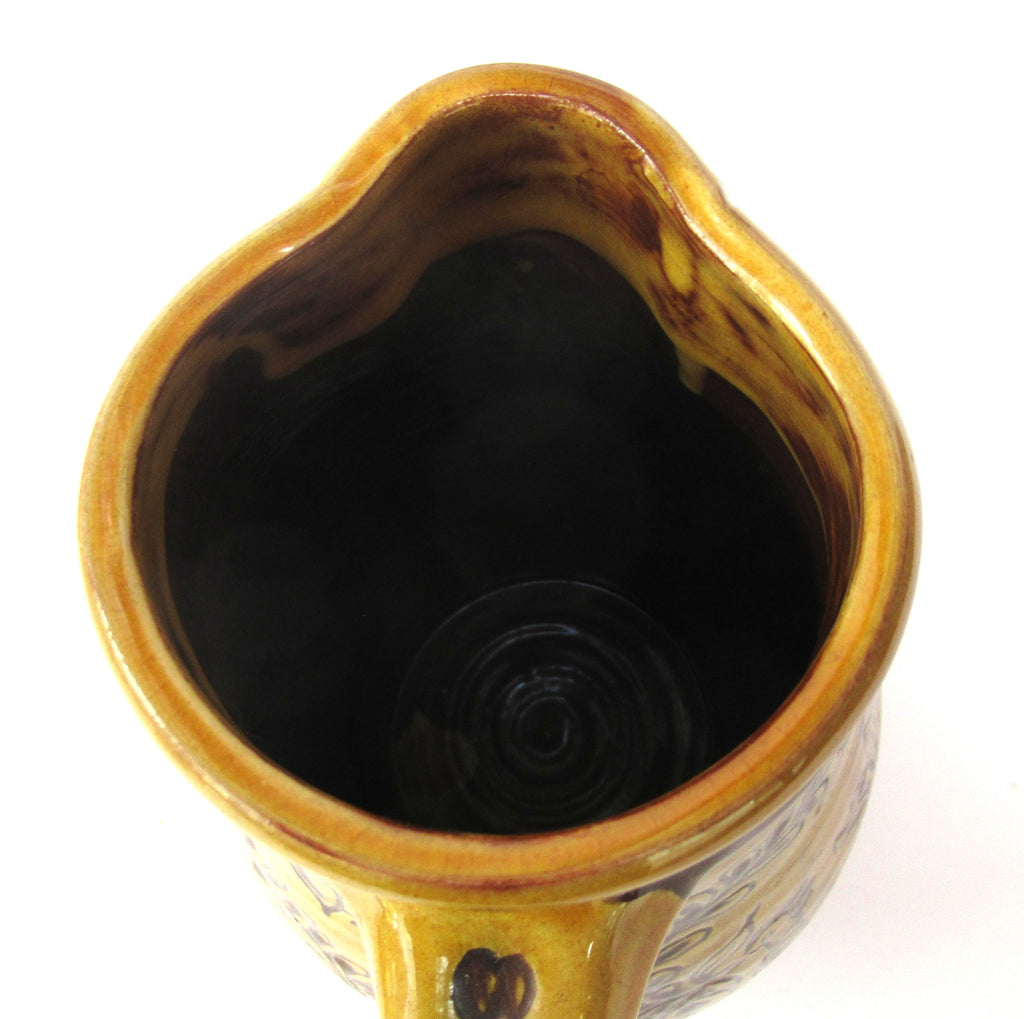 British vintage studio pottery 1975 slipware jug by Mary Wondrausch OBE