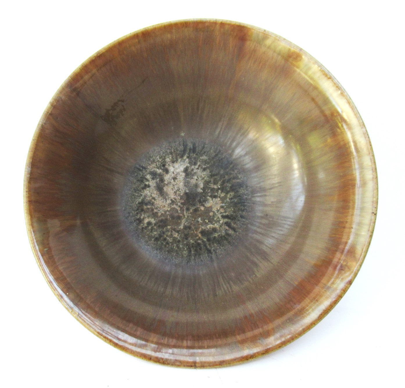 Crystalline glazed shallow studio pottery bowl by Matthew Blakely