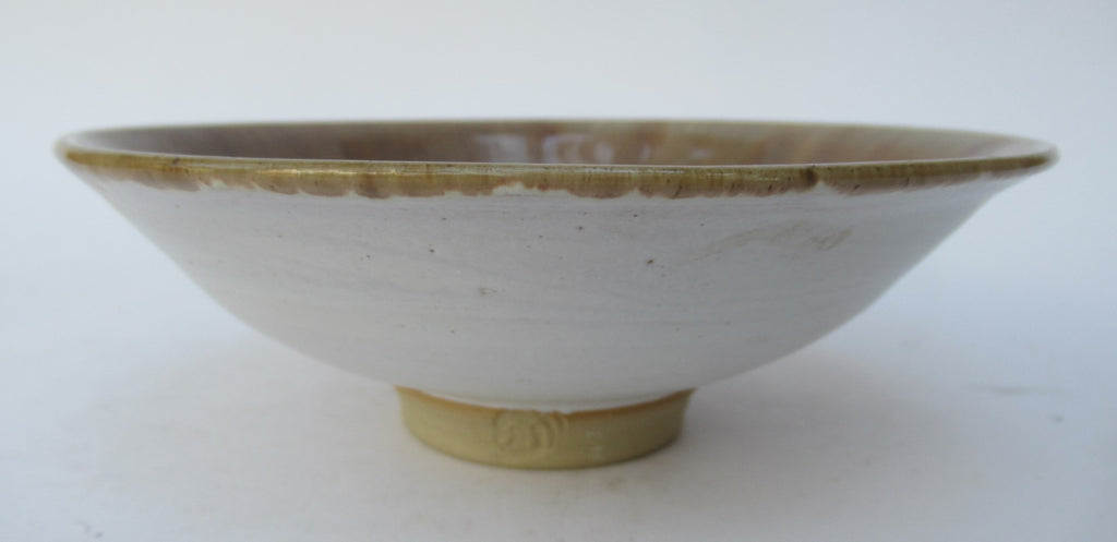 Crystalline glazed shallow studio pottery bowl by Matthew Blakely