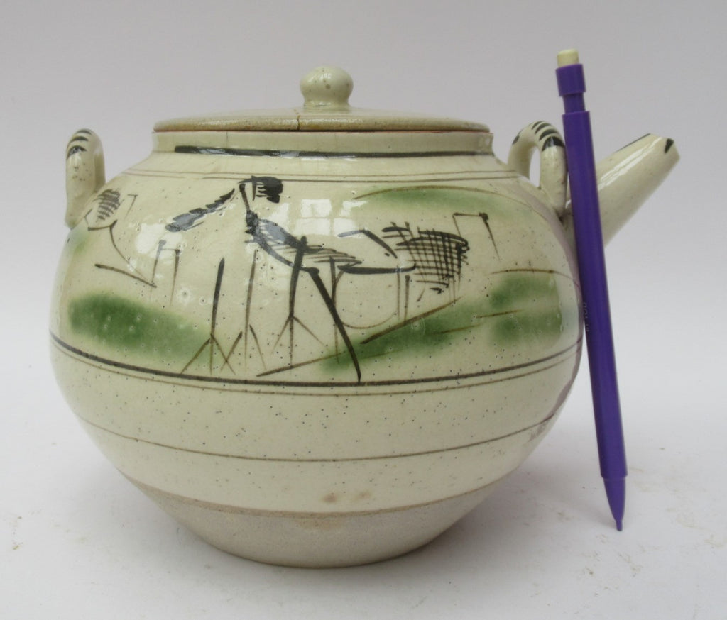 Japanese Mingei Mashiko teapot by Minigawa Masu c1920, with Bernard Leach letter