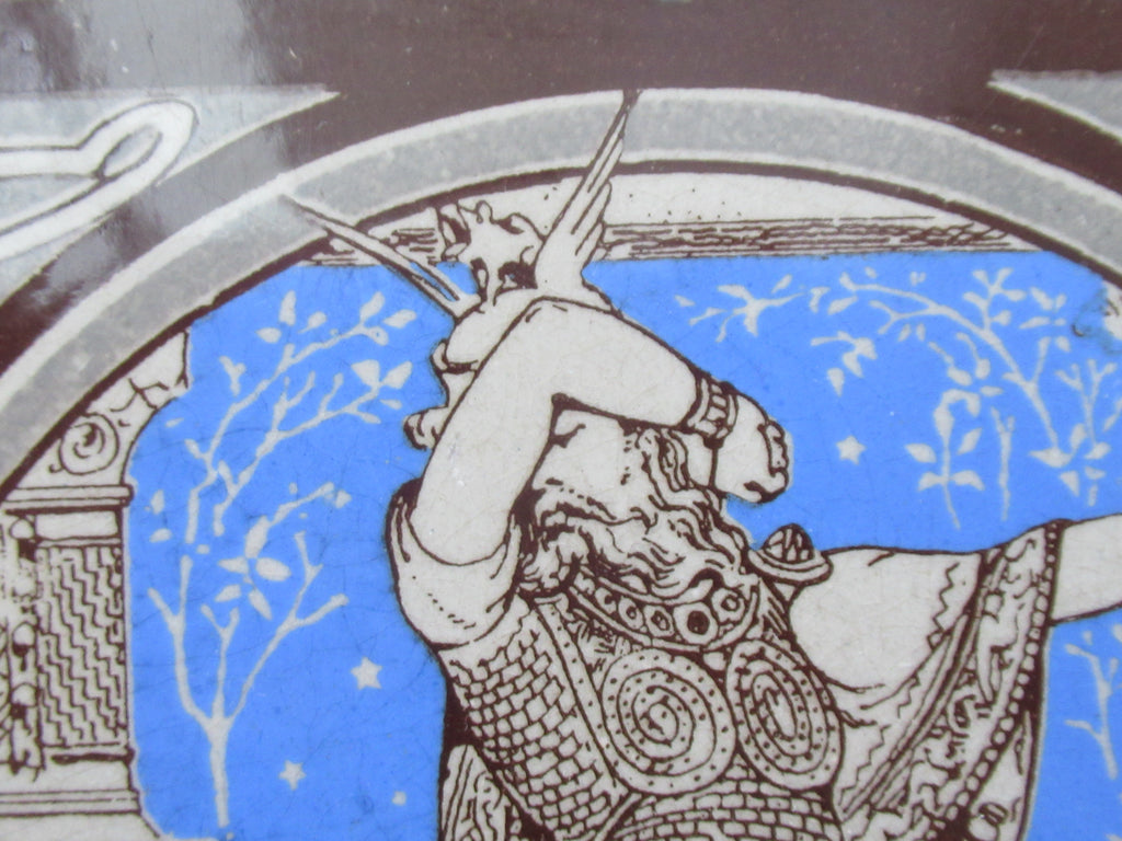 John Moyr Smith for Mintons 8" tile, Idylls of the King, c1876