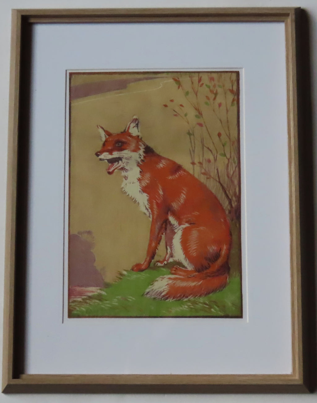 William Neave Parker 1910-1961, Fox, linocut print, 1937, framed