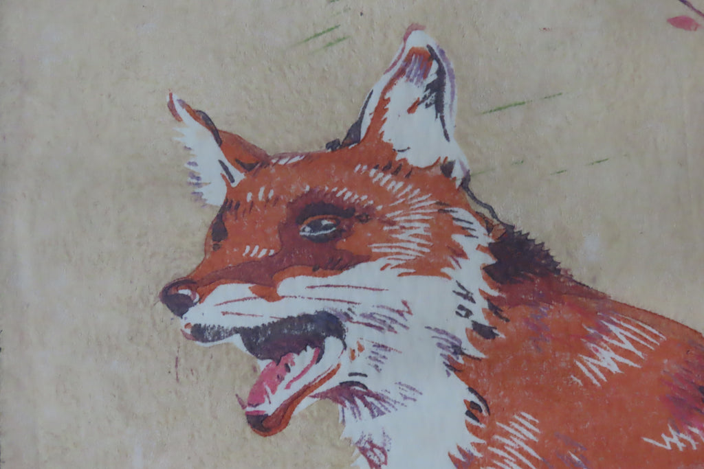 William Neave Parker 1910-1961, Fox, linocut print, 1937, framed
