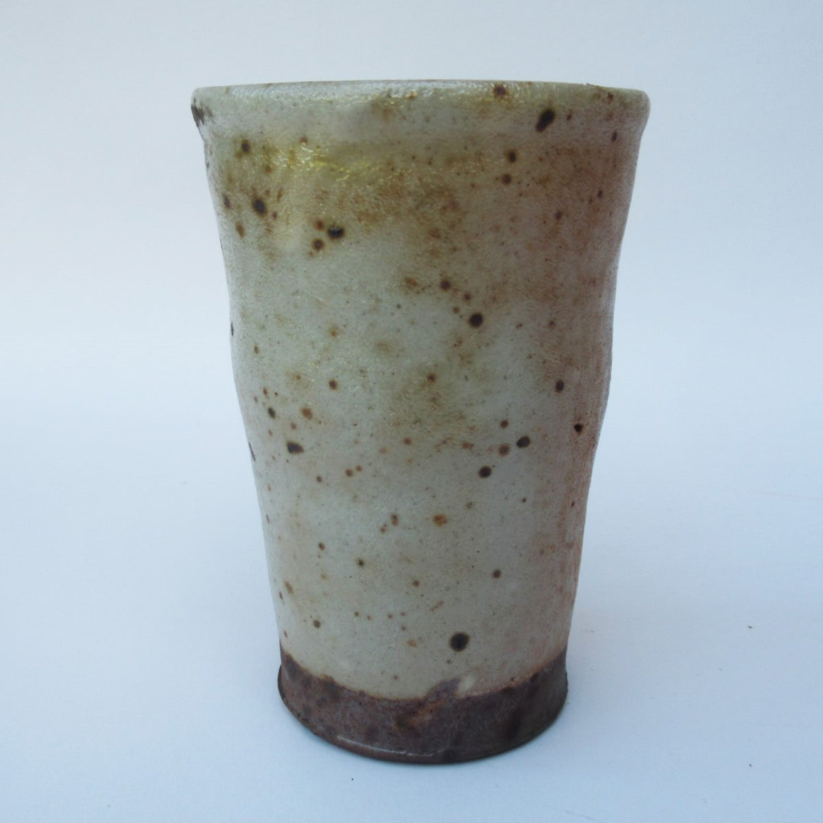 Nic Collins, British studio pottery wood fired beaker, stoneware, c1995