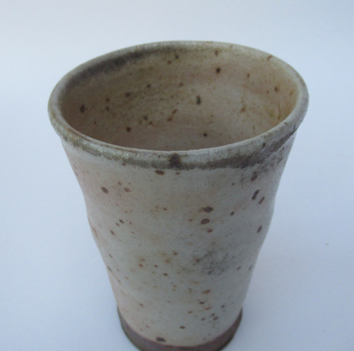 Nic Collins, British studio pottery wood fired beaker, stoneware, c1995